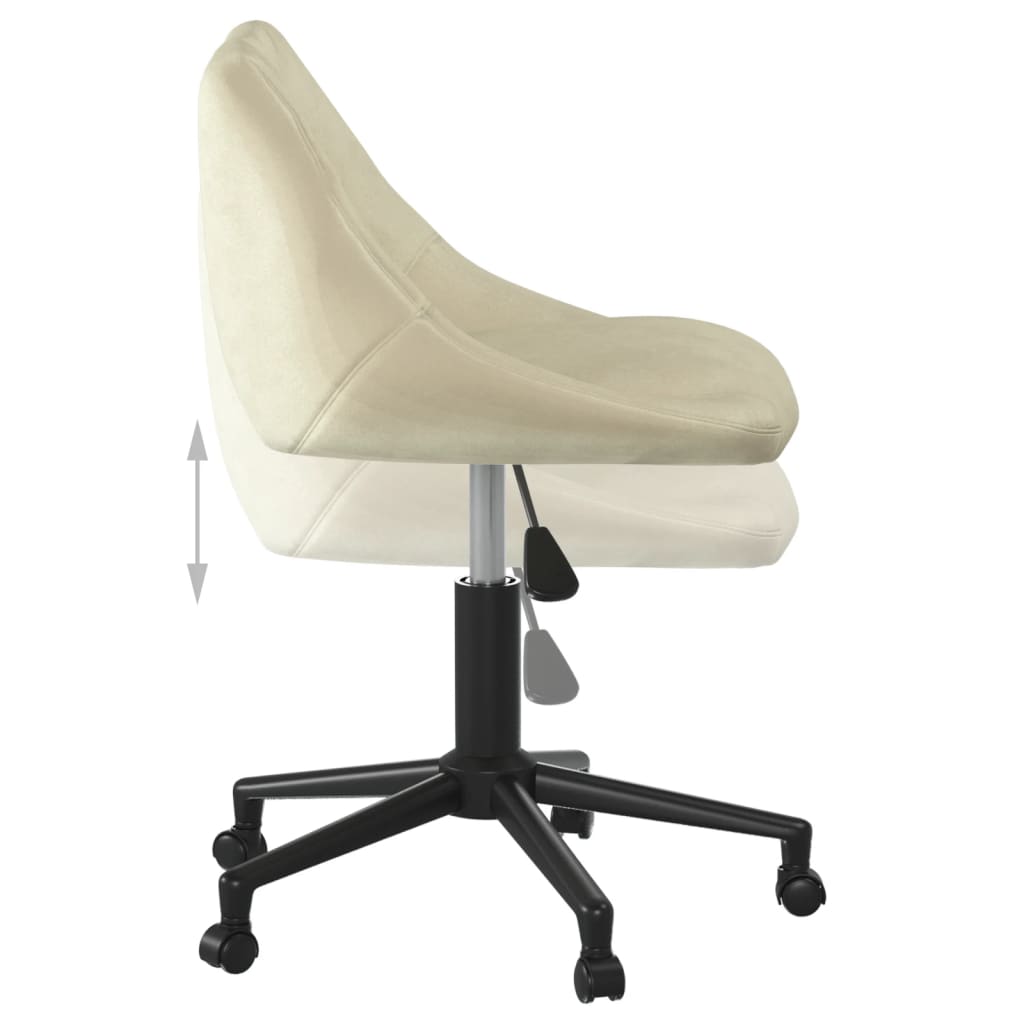 Sedia Girevole da Ufficio Crema in Velluto - homemem39