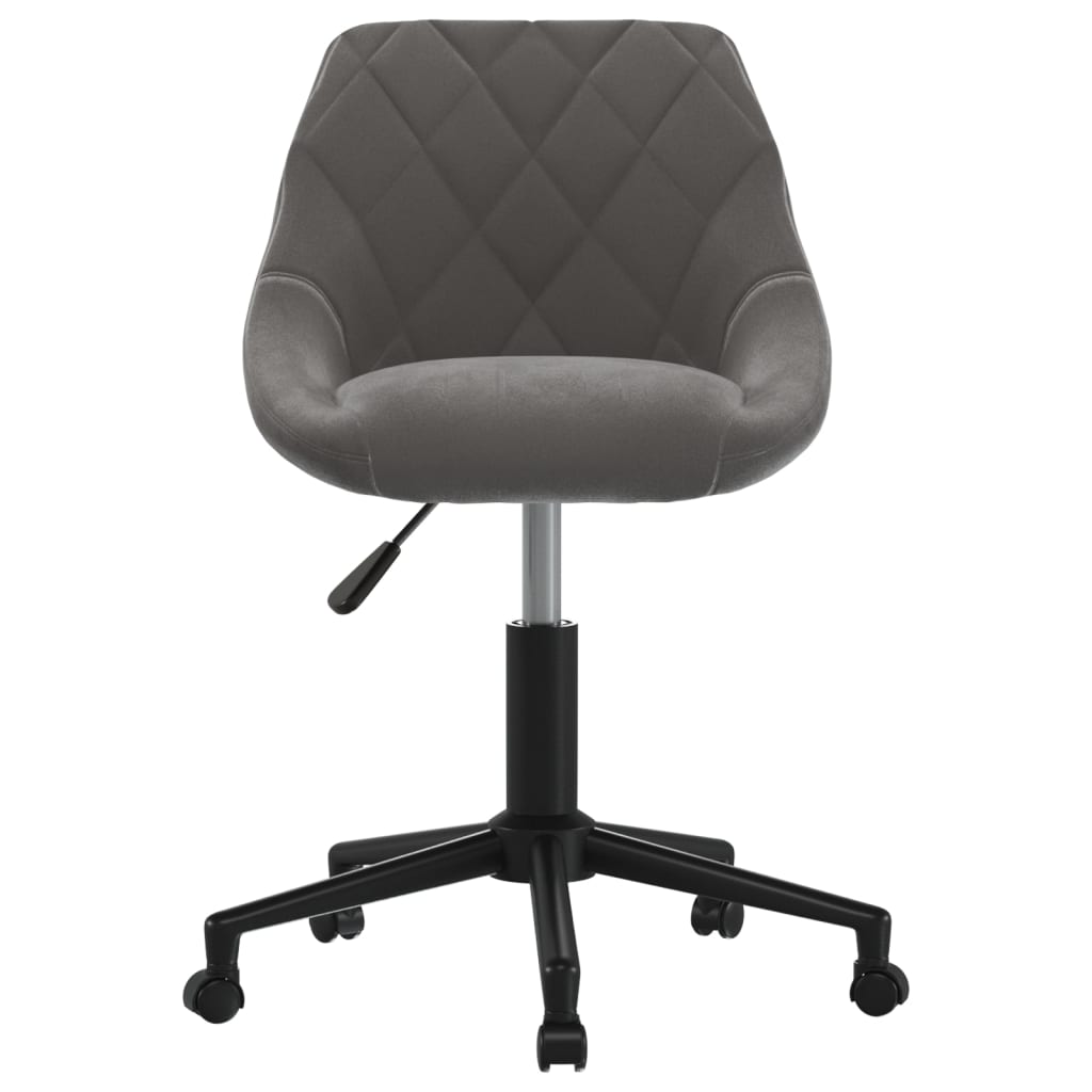 Sedia da Ufficio Girevole Grigio Scuro in Velluto - homemem39