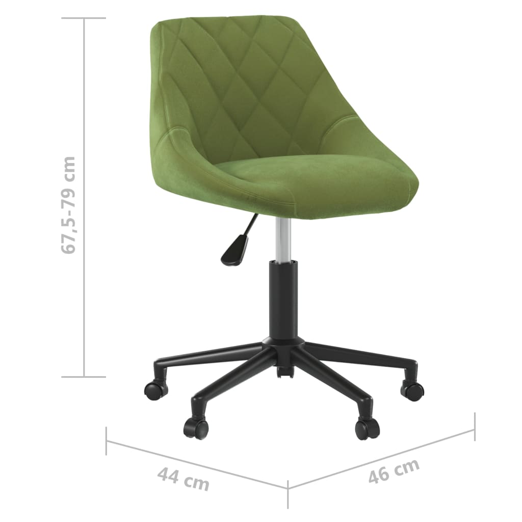 Sedia da Ufficio Girevole Verde Chiaro in Velluto | homemem39