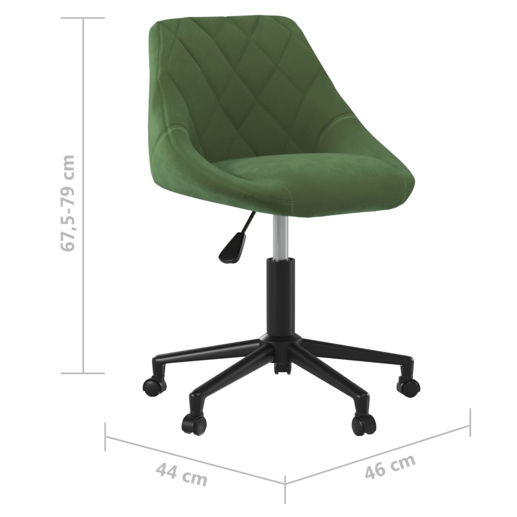 Sedia da Ufficio Girevole Verde Scuro in Velluto
