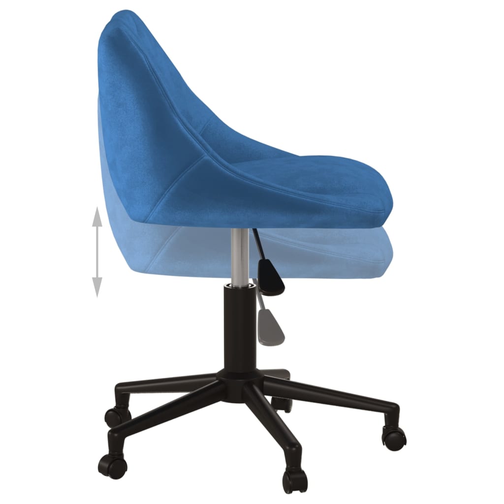 Sedia Girevole da Ufficio Blu in Velluto - homemem39