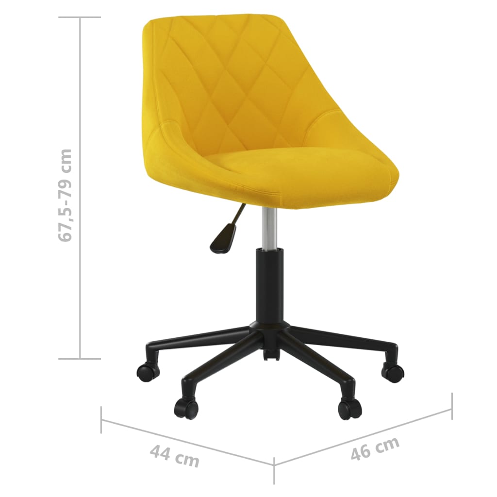 Sedia da Ufficio Girevole Giallo Senape in Tessuto | homemem39