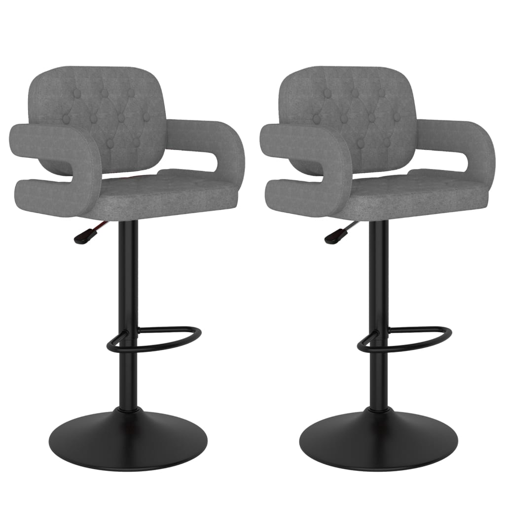 Sgabelli da Bar 2 pz Grigio Chiaro in Tessuto - homemem39