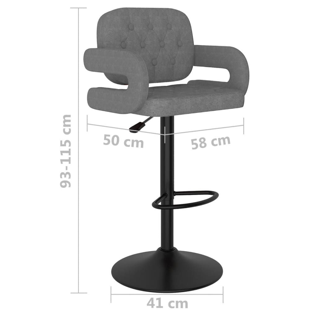Sgabelli da Bar 2 pz Grigio Chiaro in Tessuto - homemem39