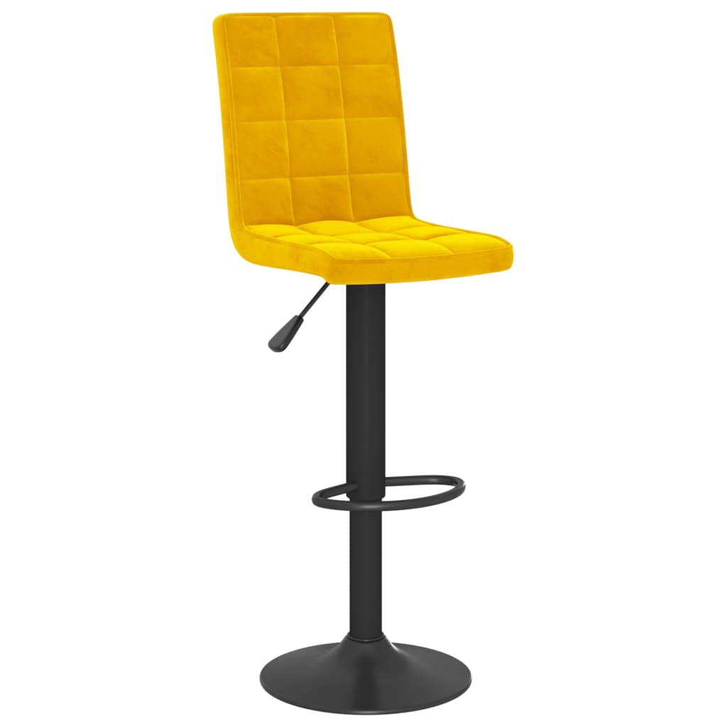 Sgabello da Bar Giallo Senape in Velluto - homemem39