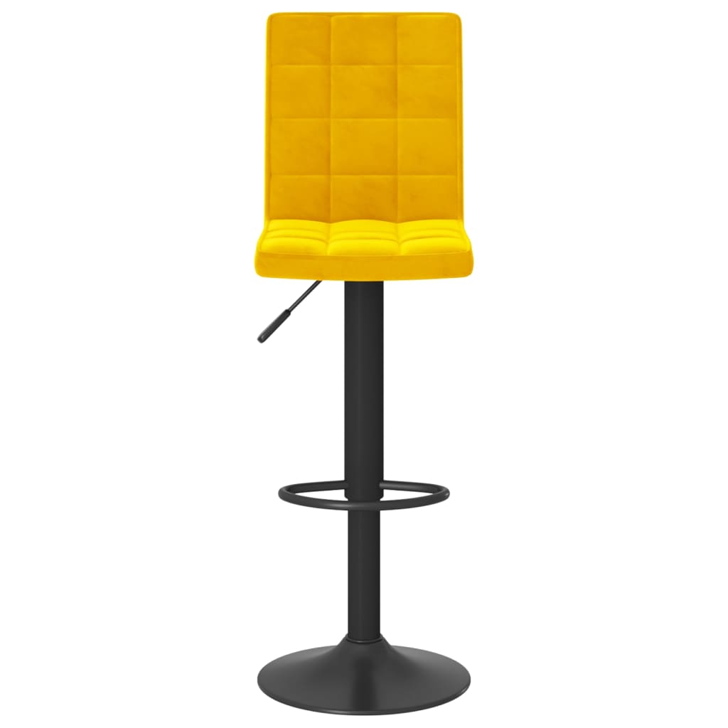 Sgabello da Bar Giallo Senape in Velluto - homemem39