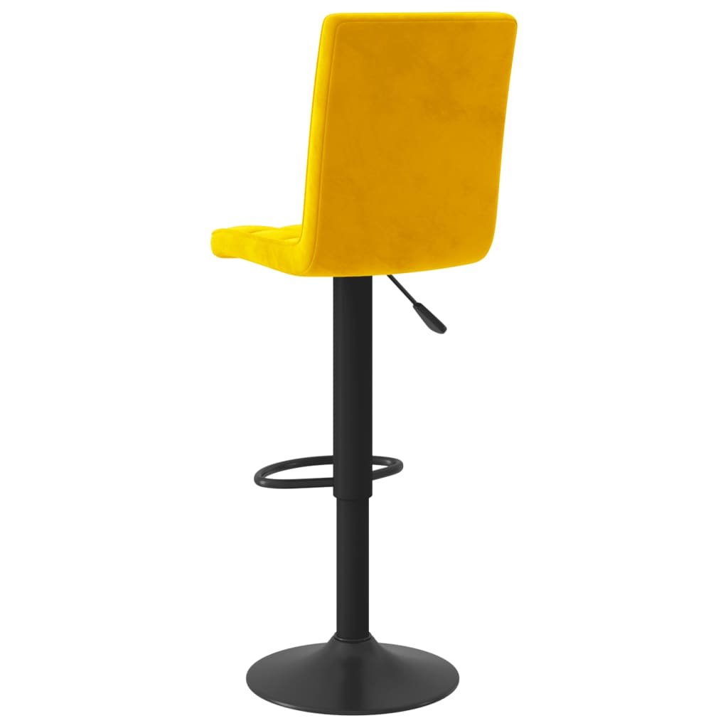 Sgabello da Bar Giallo Senape in Velluto - homemem39