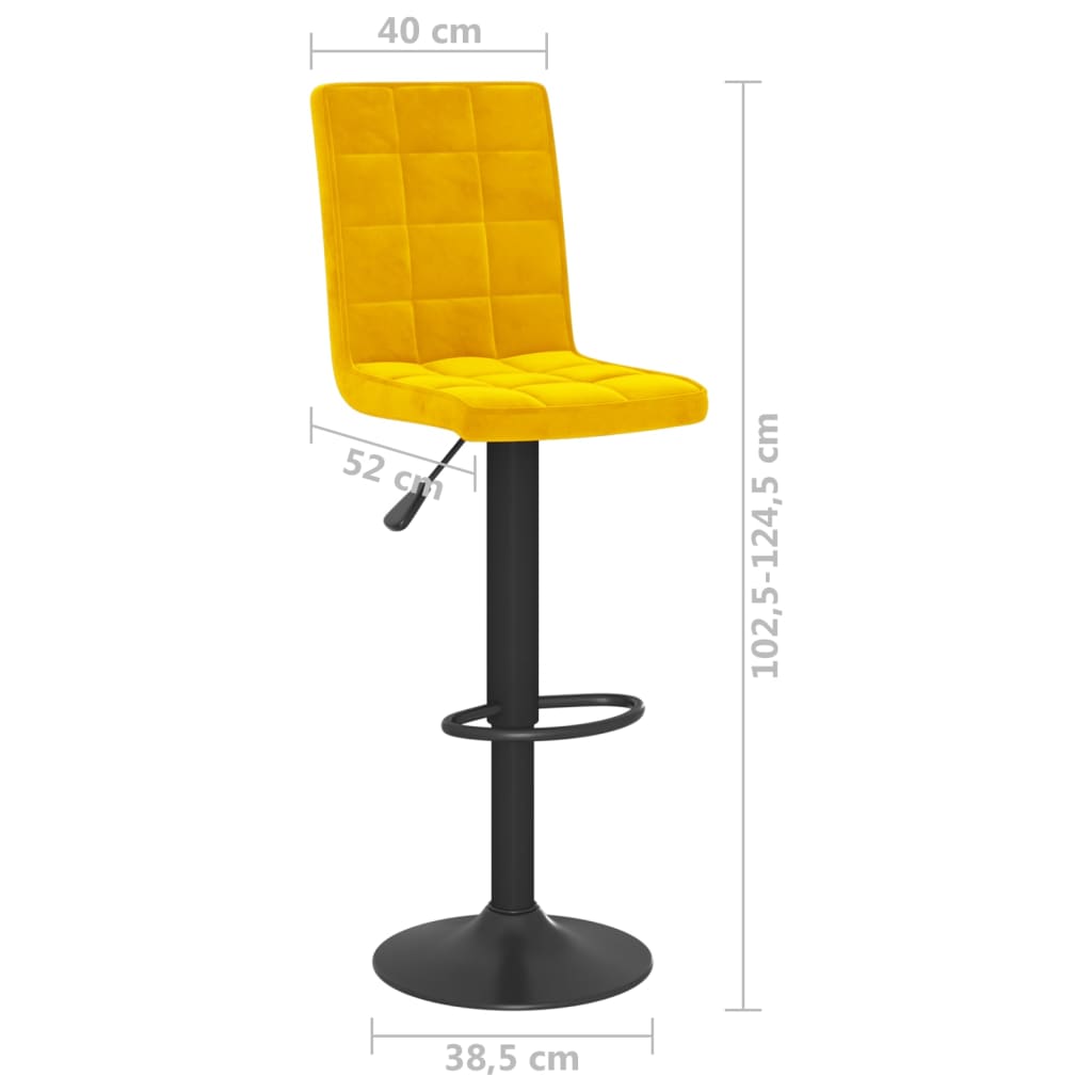 Sgabello da Bar Giallo Senape in Velluto - homemem39