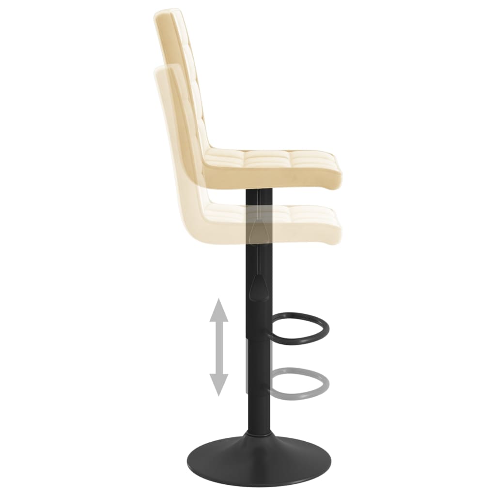 Sgabelli da Bar 2 pz Crema in Velluto - homemem39