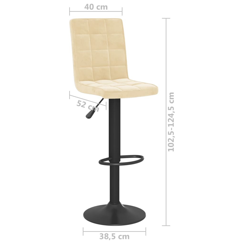 Sgabelli da Bar 2 pz Crema in Velluto - homemem39