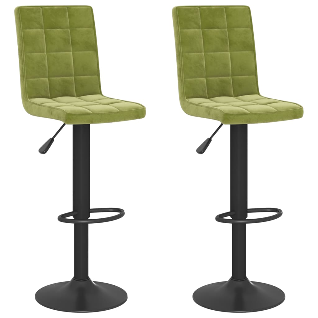 Sgabelli da Bar 2 pz Verde Chiaro in Velluto - homemem39
