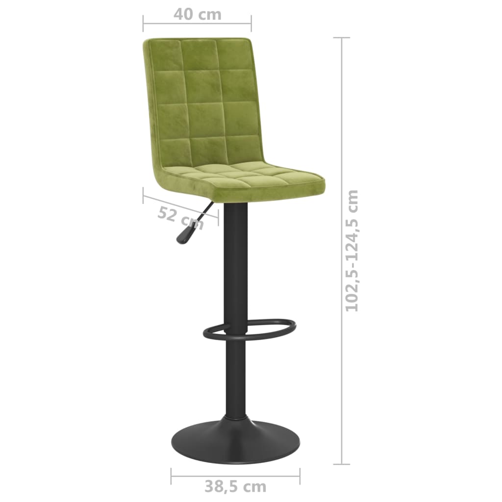 Sgabelli da Bar 2 pz Verde Chiaro in Velluto - homemem39