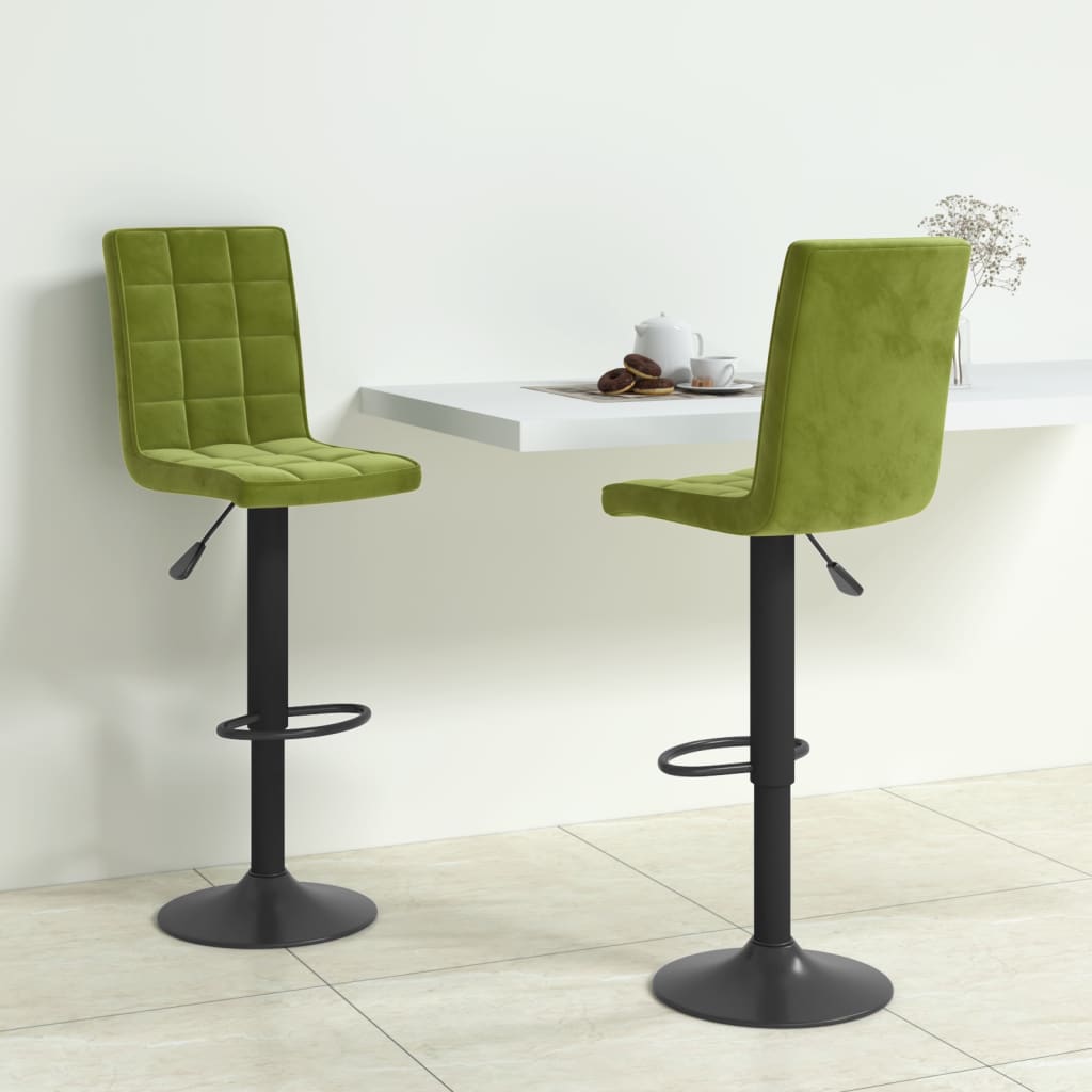 Sgabelli da Bar 2 pz Verde Chiaro in Velluto - homemem39