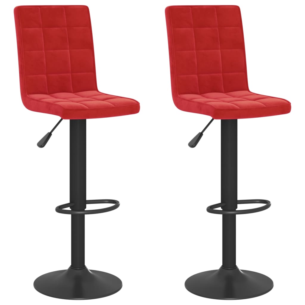 Sgabelli da Bar 2 pz Rosso Vino in Velluto - homemem39