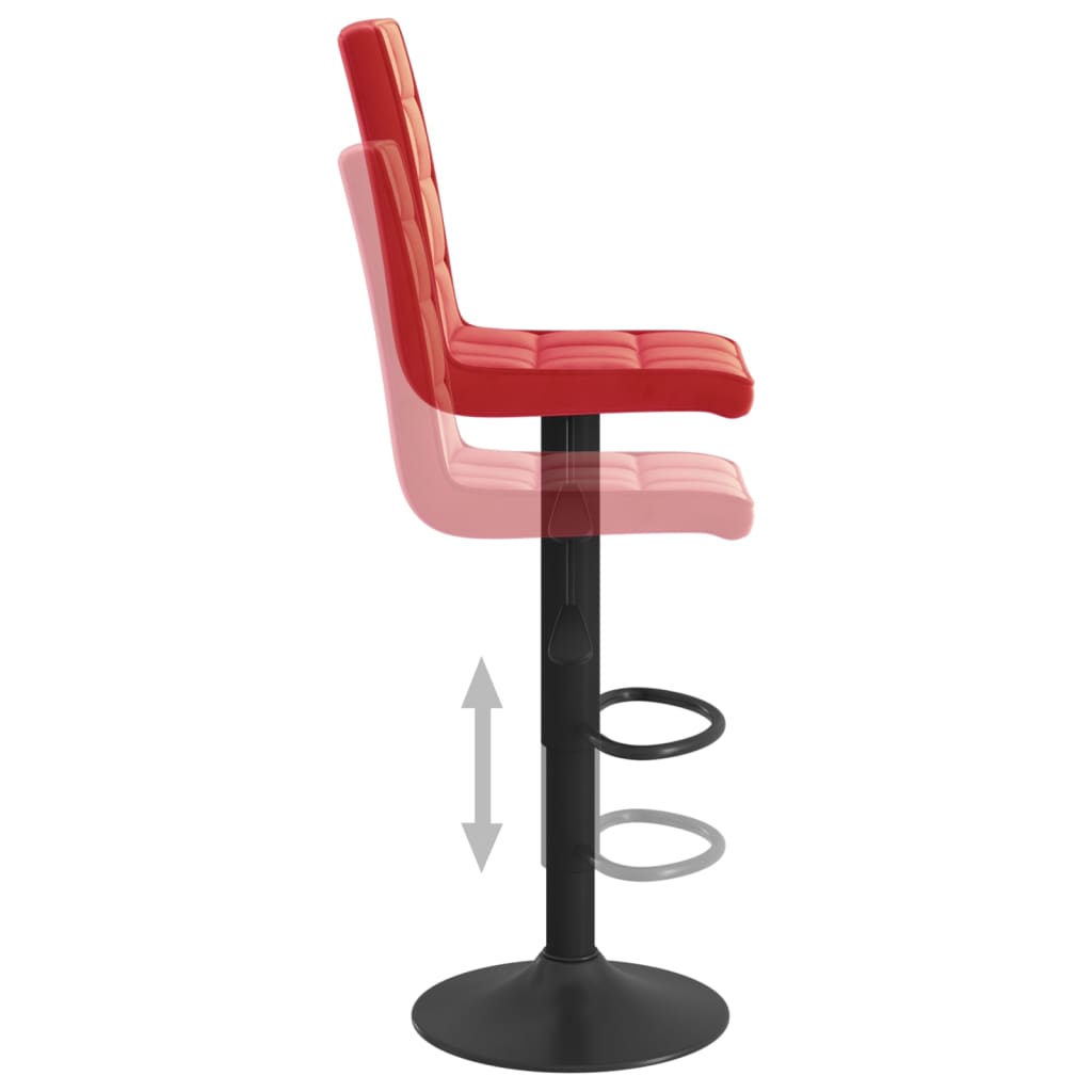 Sgabelli da Bar 2 pz Rosso Vino in Velluto - homemem39