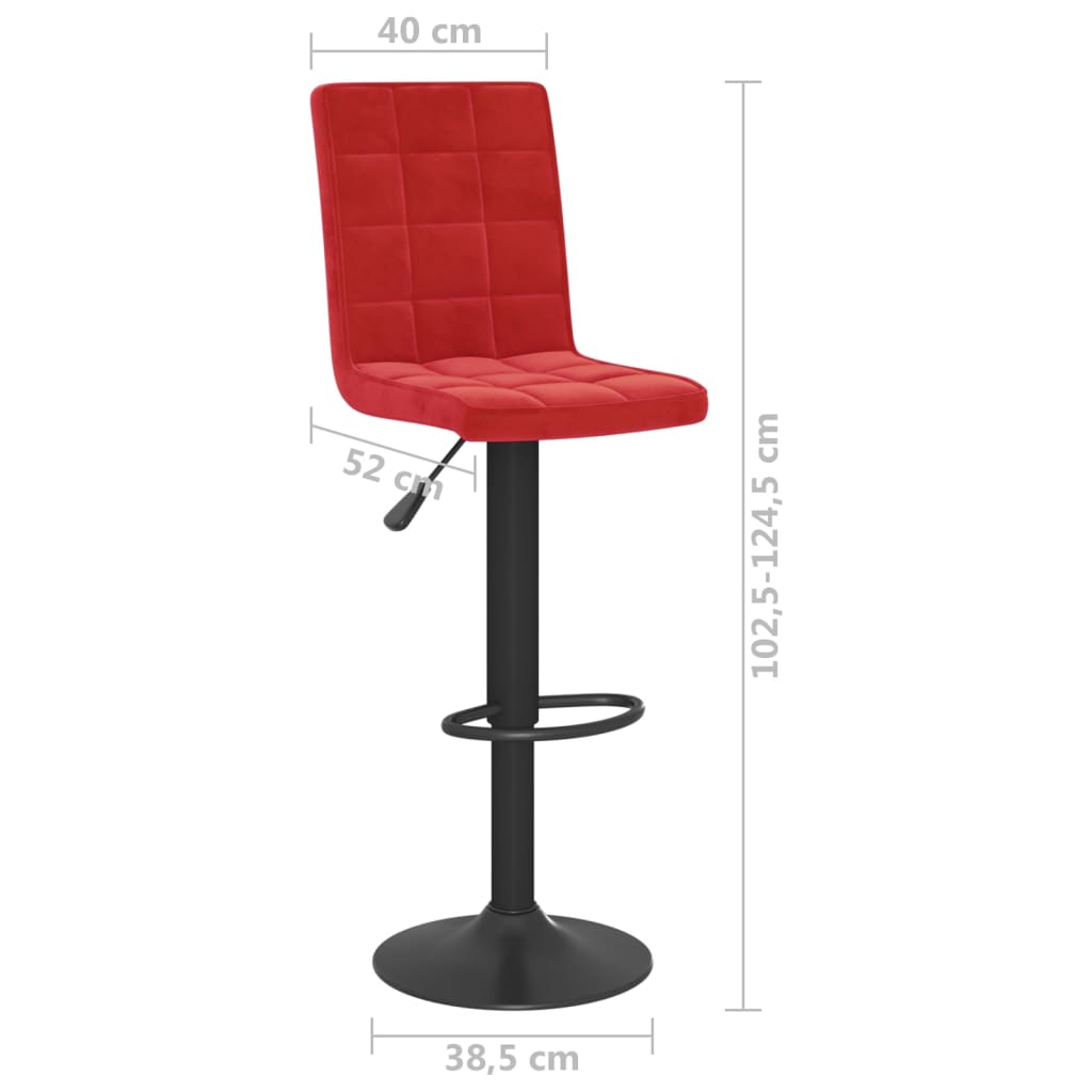 Sgabelli da Bar 2 pz Rosso Vino in Velluto - homemem39