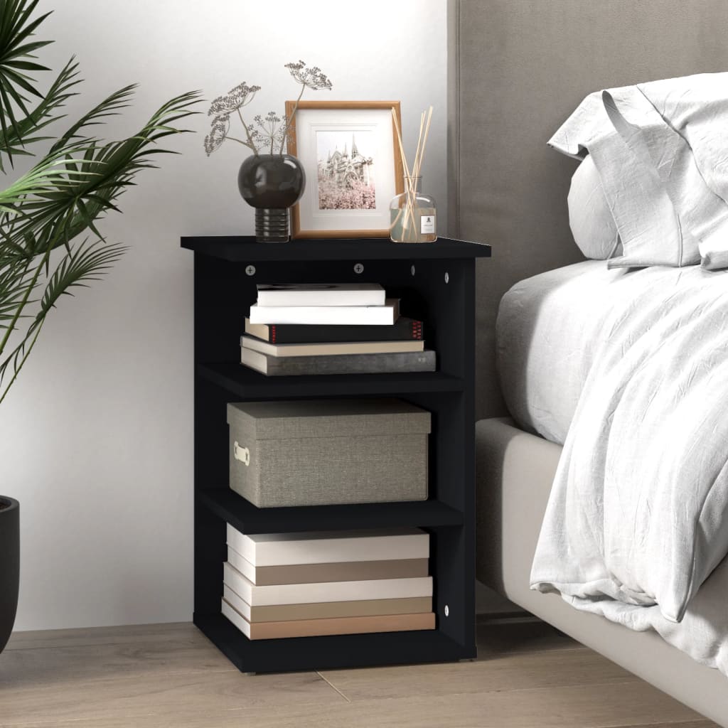 Credenza Nera 35x35x55 cm in Legno Multistrato - homemem39