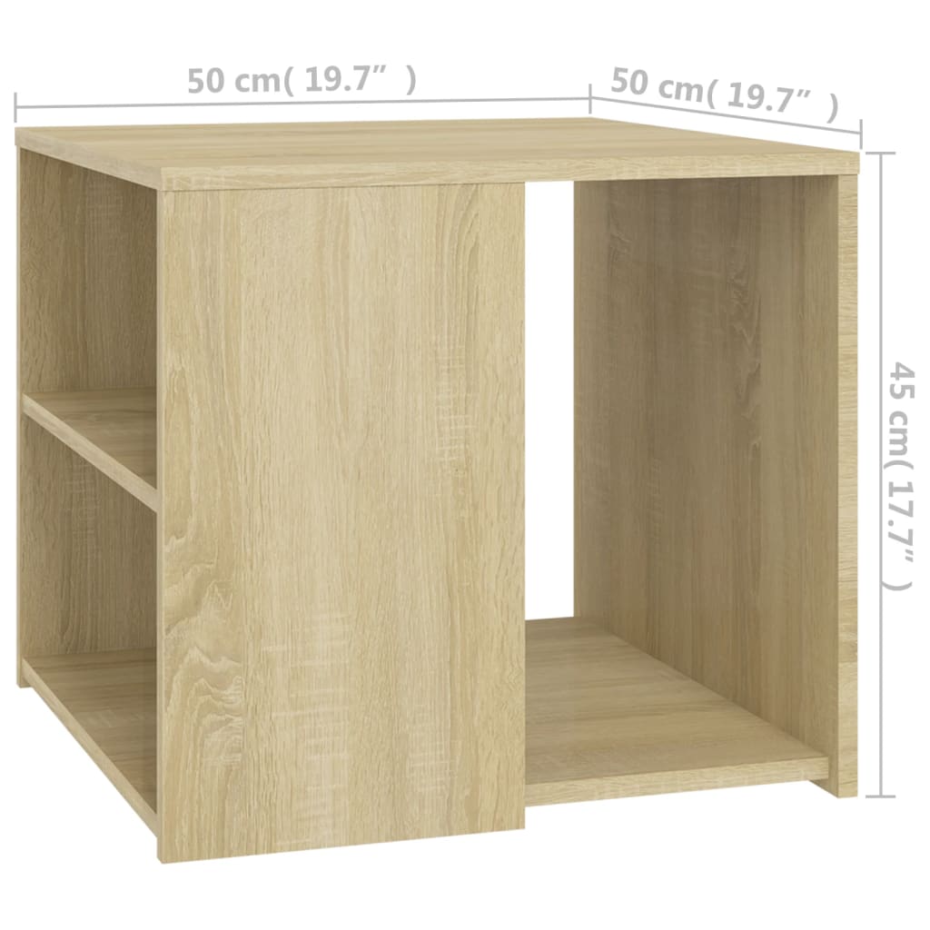 Tavolino Rovere Sonoma 50x50x45 cm in Legno Multistrato - homemem39