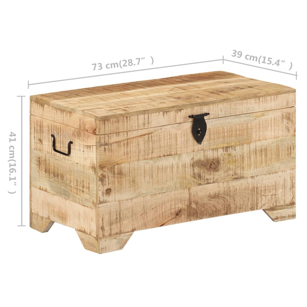 Cassapanca in Legno Massello di Mango Ruvido - homemem39