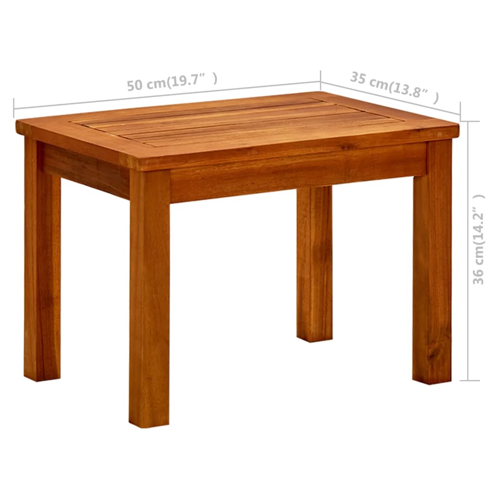 Tavolino da Giardino 50x35x36 cm in Legno Massello di Acacia | homemem39
