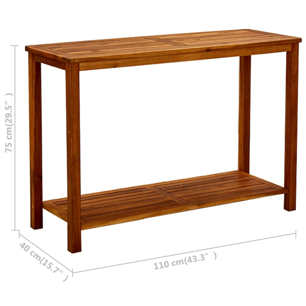 Tavolo Consolle da Giardino 110x40x75cm Legno Massello Acacia | homemem39