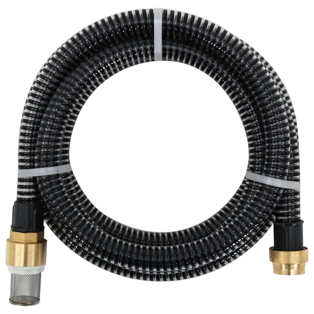 Suction hose with black brass fittings 1.1" 15 m PVC