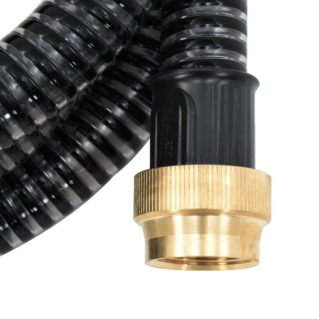 Suction hose with black brass fittings 1.1" 15 m PVC
