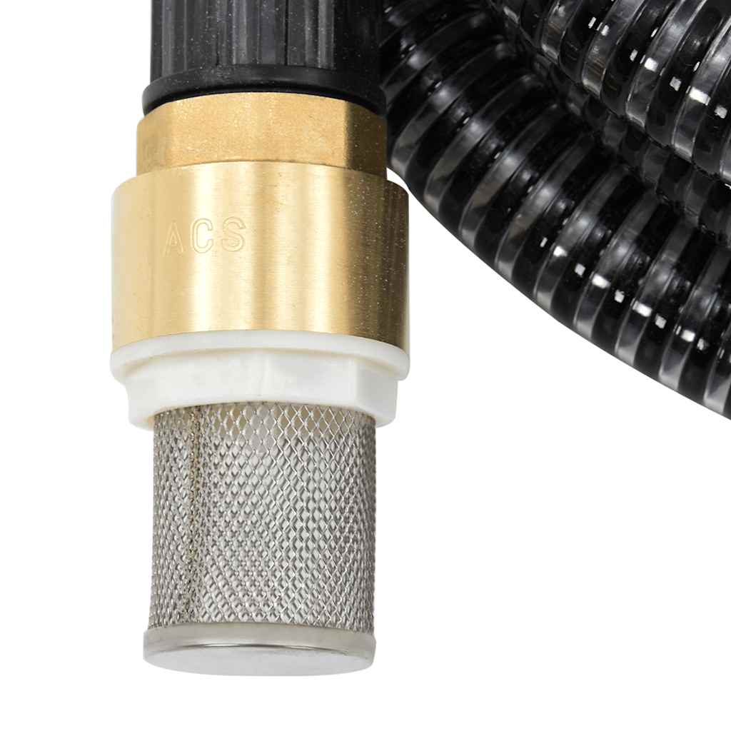 Suction hose with black brass fittings 1.1" 15 m PVC