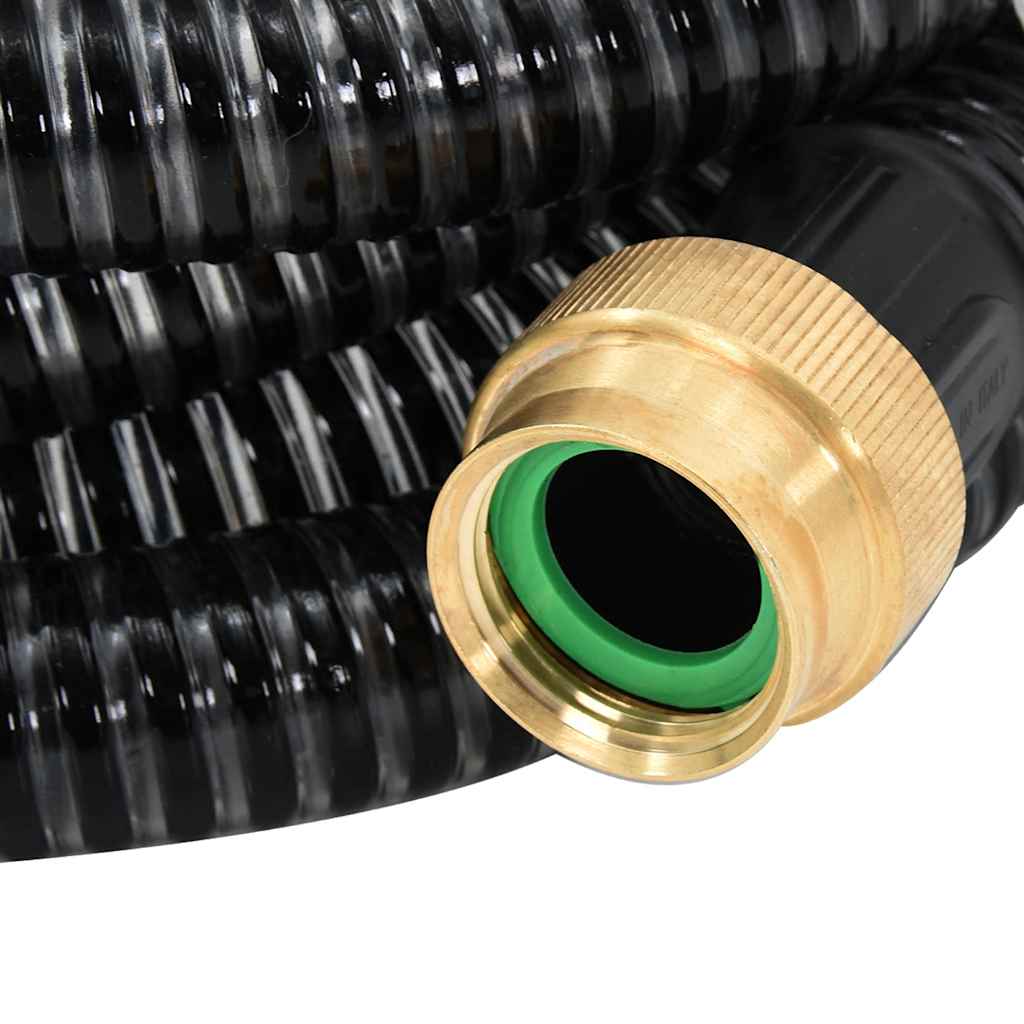 Suction hose with black brass fittings 1.1" 15 m PVC