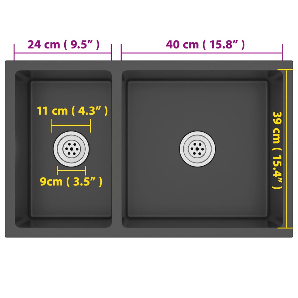 Black Stainless Steel Kitchen Sink