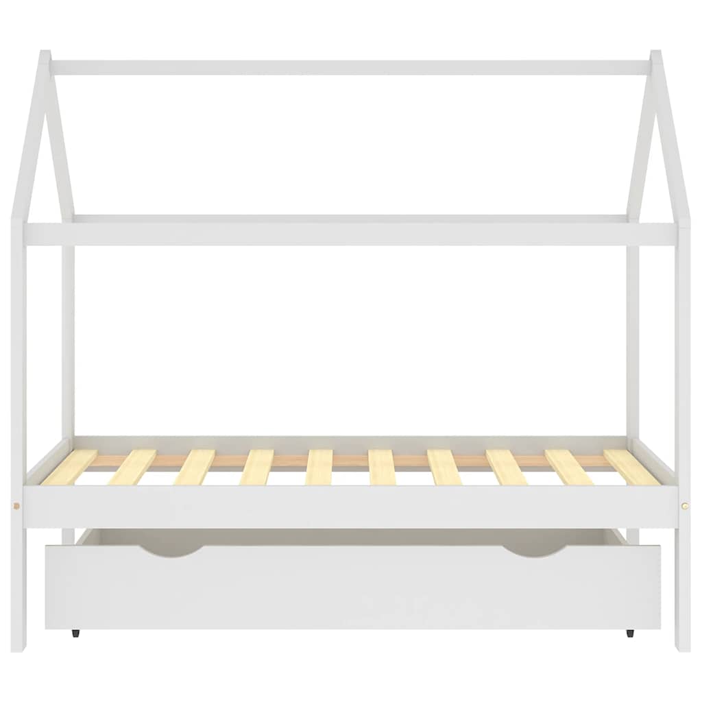 Giroletto per Bambini con Cassetto Bianco Legno Pino 80x160 cm - homemem39