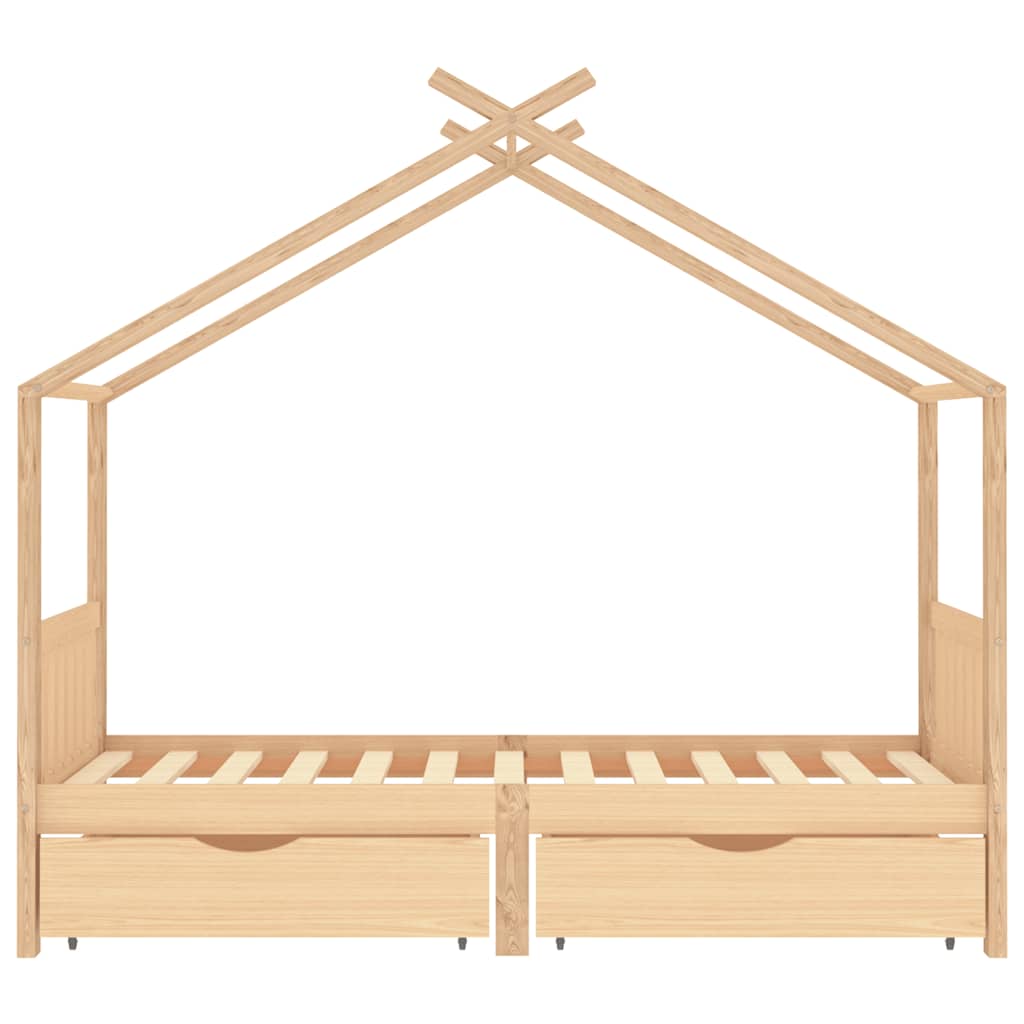 Giroletto Bambini con Cassetti 90x200 cm Legno Massello di Pino - homemem39