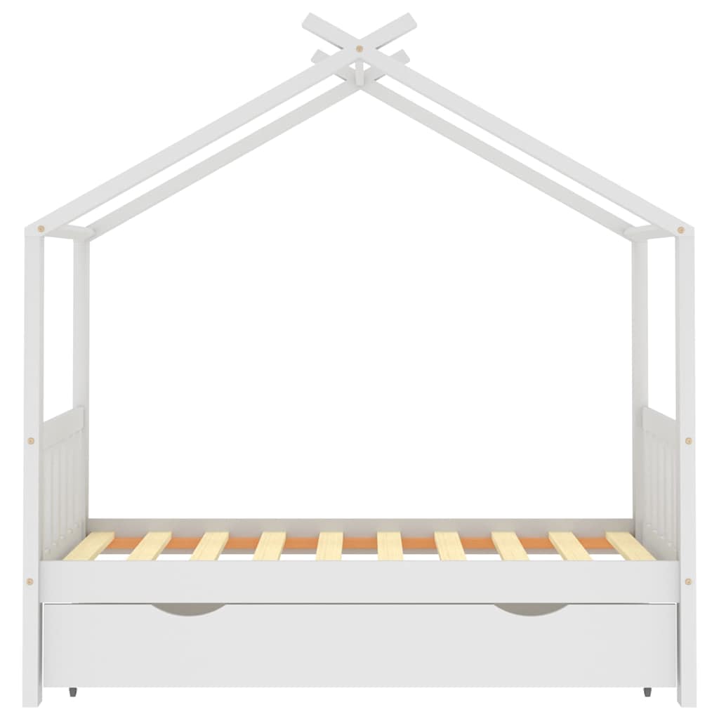 Giroletto per Bambini con Cassetto Bianco Legno Pino 80x160 cm - homemem39