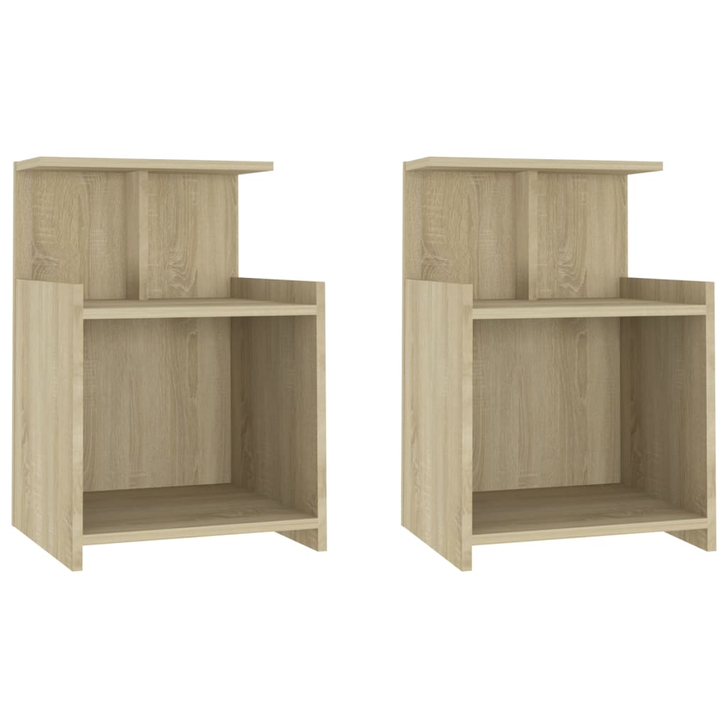 Comodini 2pz Rovere Sonoma 40x35x60 cm in Legno Multistrato - homemem39