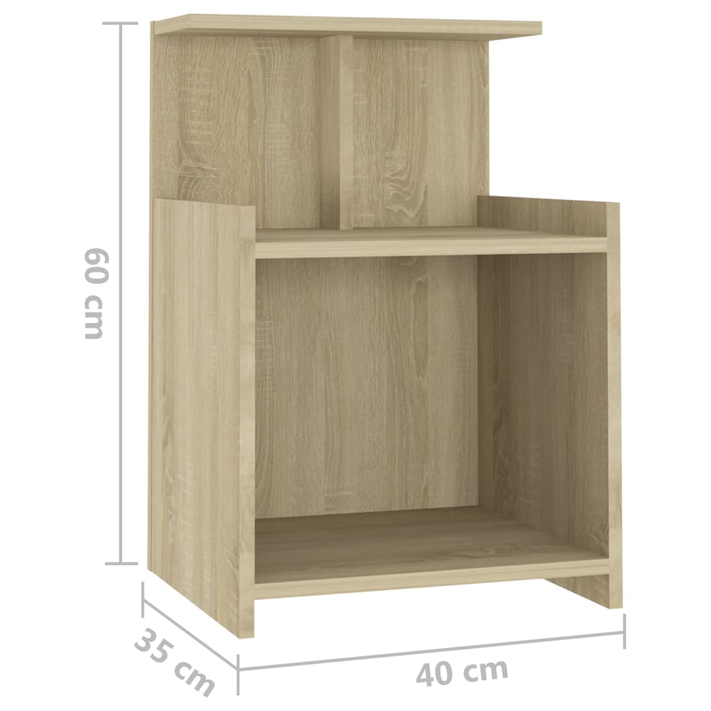 Comodini 2pz Rovere Sonoma 40x35x60 cm in Legno Multistrato - homemem39