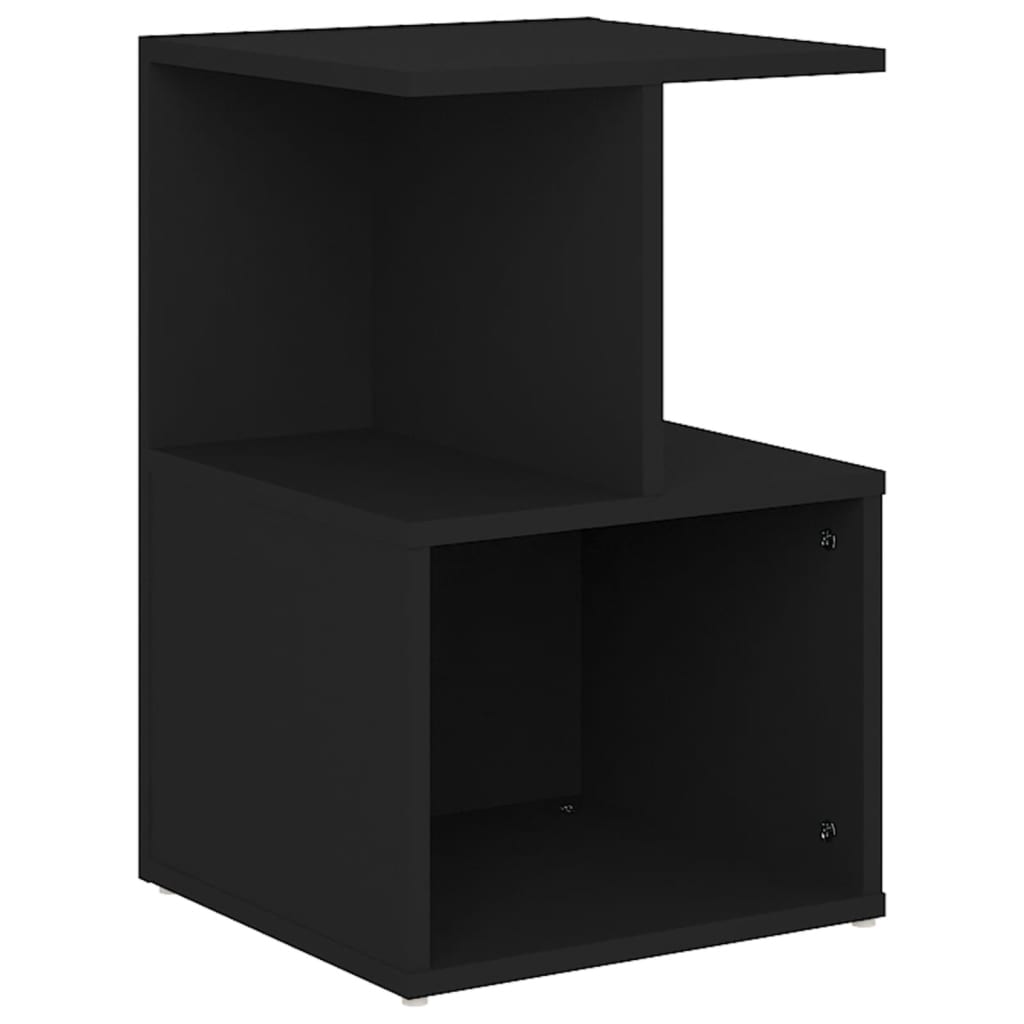 Comodino Nero 35x35x55 cm in Legno Multistrato - homemem39