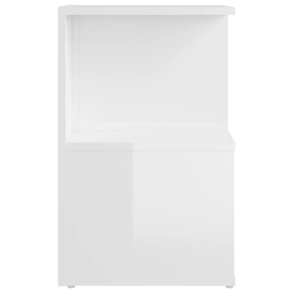 Comodino Bianco Lucido 35x35x55 cm in Legno Multistrato - homemem39