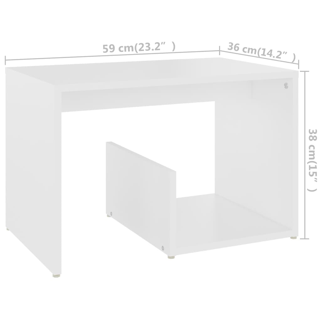 Tavolino Bianco 59x36x38 cm in Legno Multistrato | homemem39