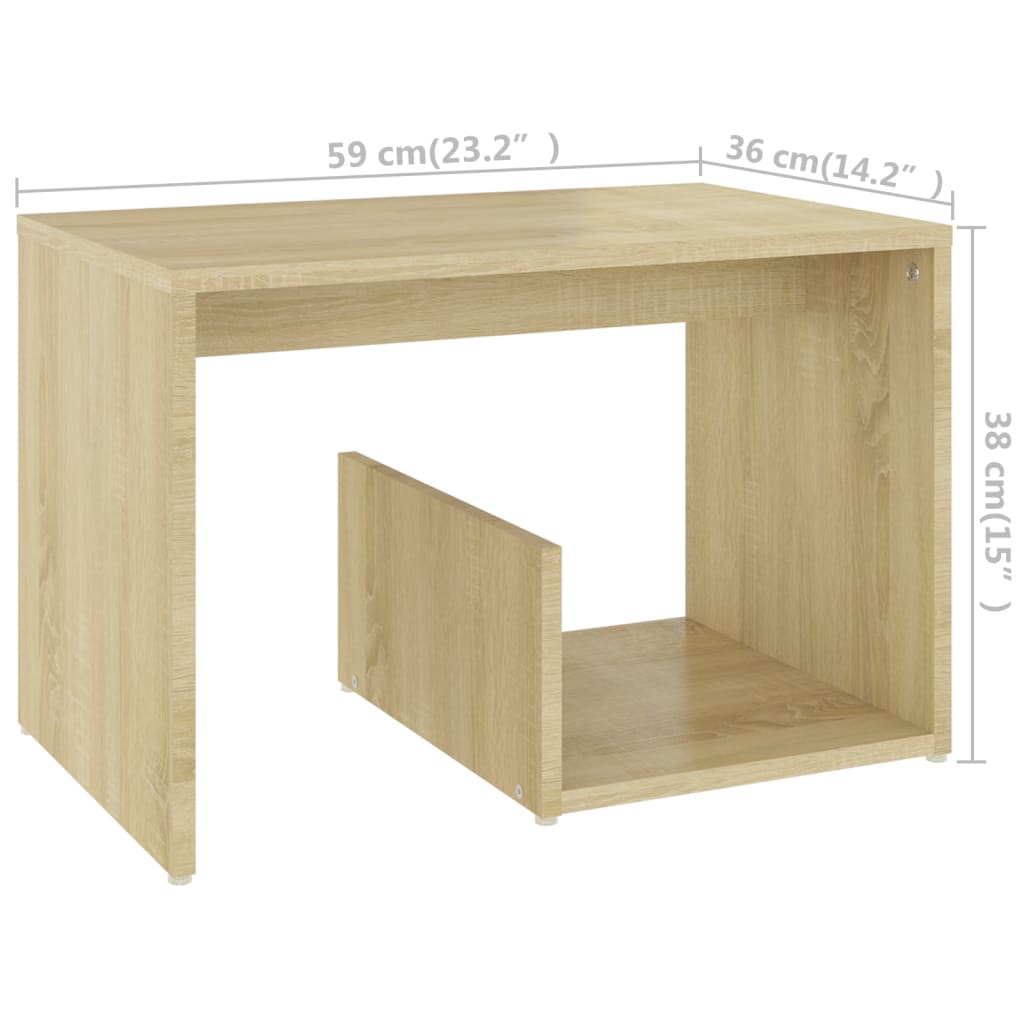Tavolino Rovere Sonoma 59x36x38 cm in Legno Multistrato - homemem39