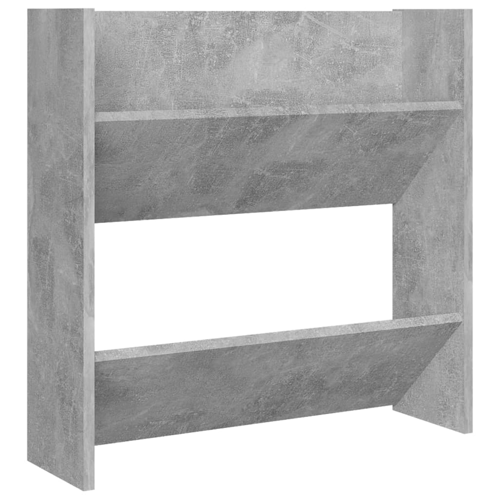 Scarpiera a Muro Grigio Cemento 60x18x60cm in Legno Multistrato