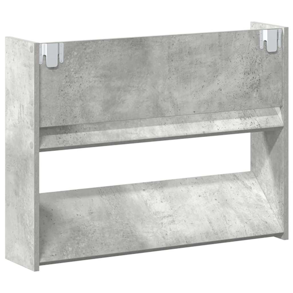 Scarpiere Muro 2pz Grigio Cemento 80x18x60cm Legno Multistrato