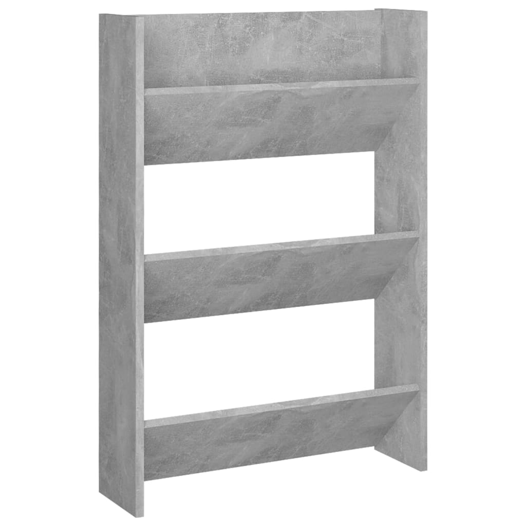 Scarpiere Muro 2pz Grigio Cemento 60x18x90cm Legno Multistrato