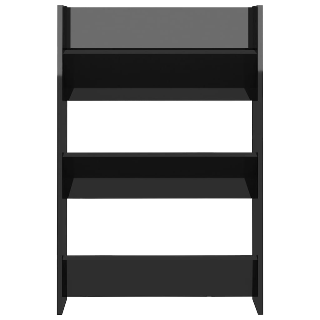 Wall Shoe Racks 2pcs Glossy Black 60x18x90cm Multilayer Wood