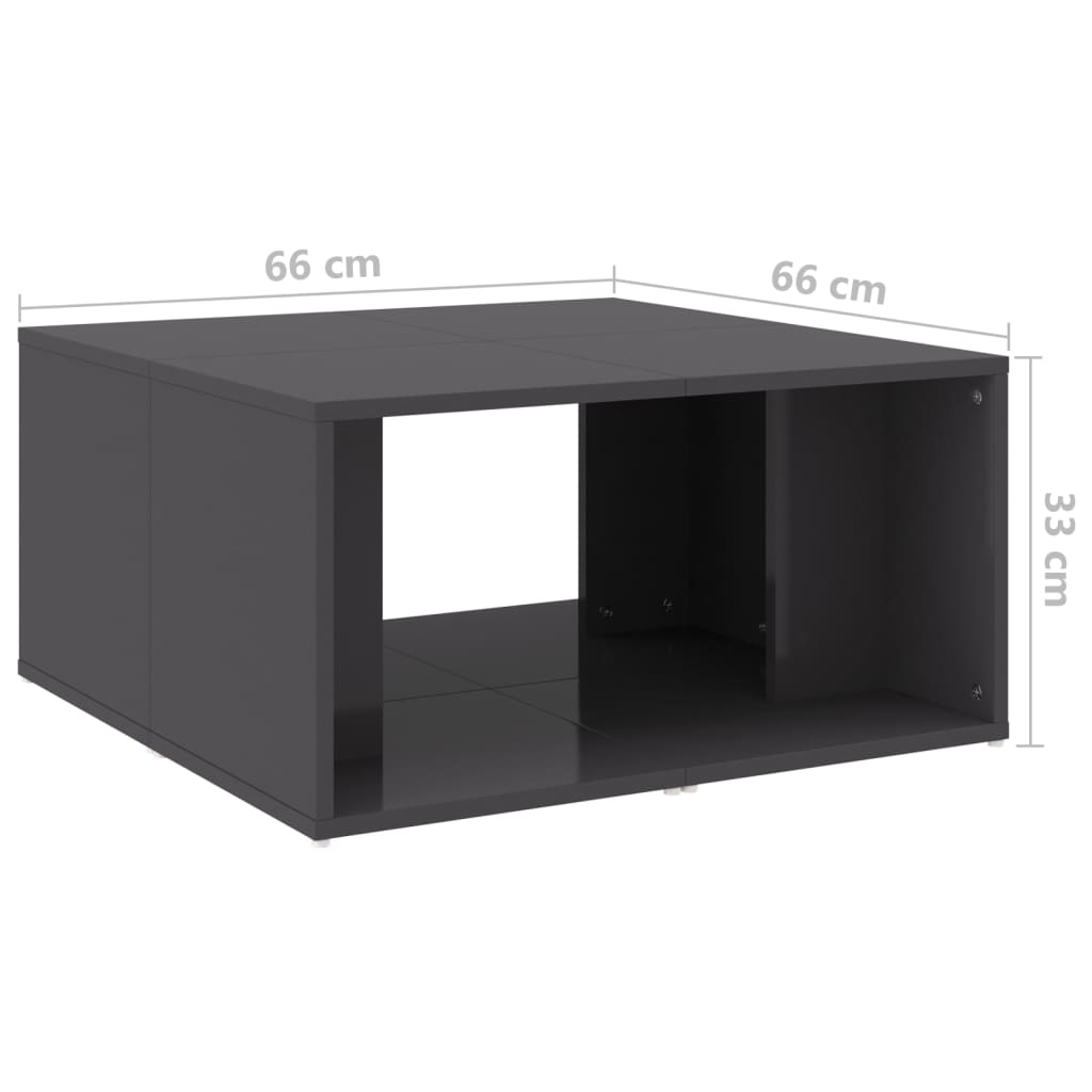 Tavolini Salotto 4pz Grigio Lucido 33x33x33cm Legno Multistrato | homemem39