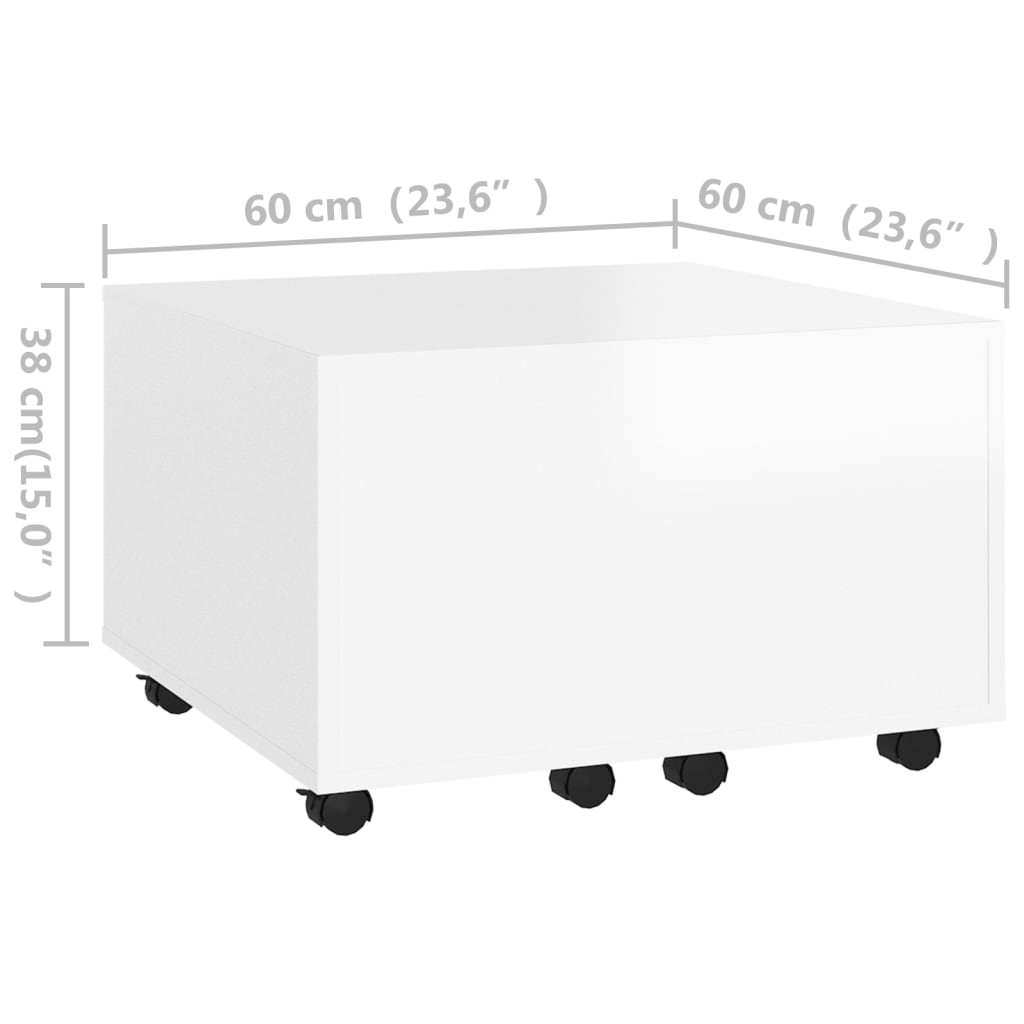 Tavolino da Salotto Bianco 60x60x38 cm in Legno Multistrato | homemem39
