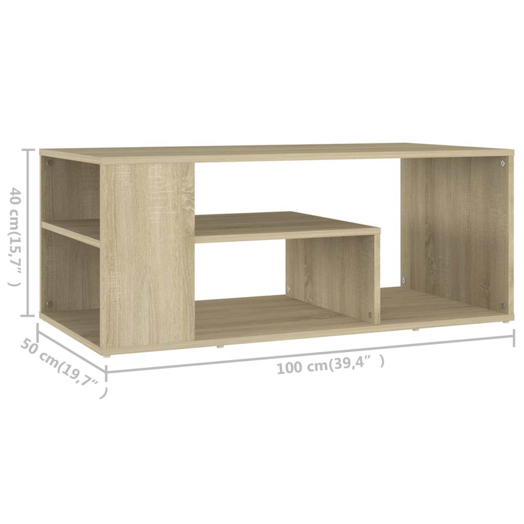 Tavolino da Salotto Rovere Sonoma 100x50x40cm Legno Multistrato | homemem39