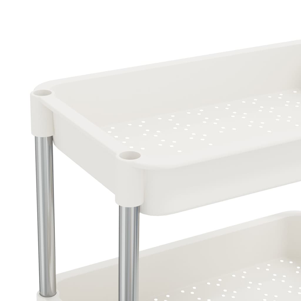 Carrello da Cucina 5 Ripiani Bianco 42x29x128 cm Ferro e ABS - homemem39
