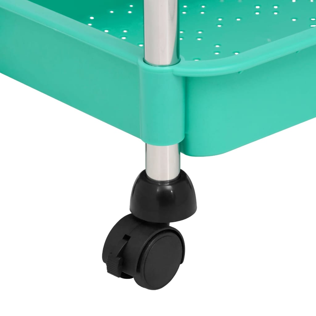 Carrello da Cucina 5 Ripiani Turchese 42x29x128 cm Ferro e ABS - homemem39