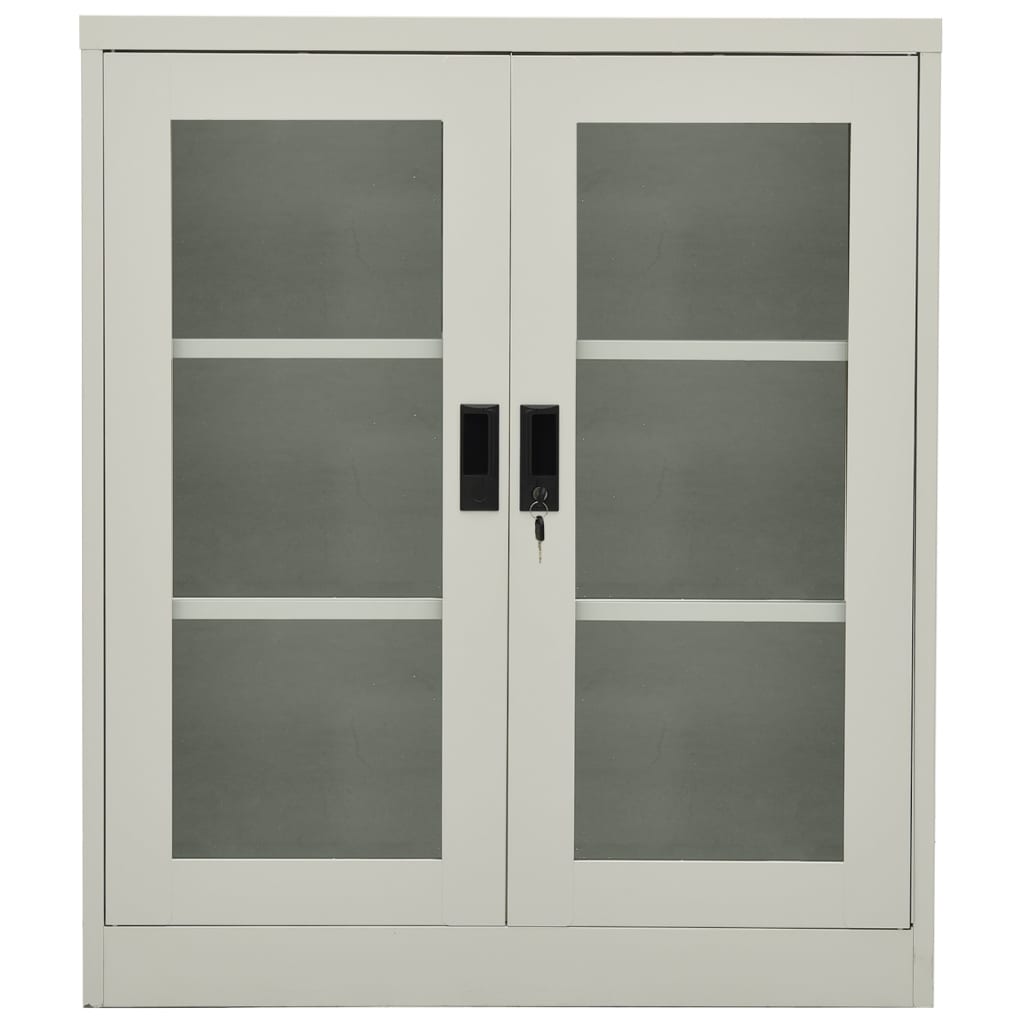 Armadio per Ufficio Grigio Chiaro 90x40x105 cm in Acciaio - homemem39