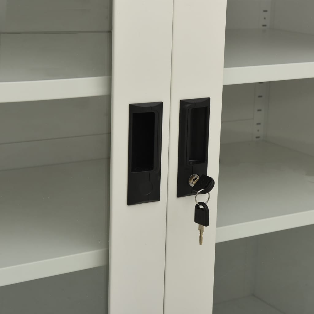 Armadio per Ufficio Grigio Chiaro 90x40x105 cm in Acciaio - homemem39